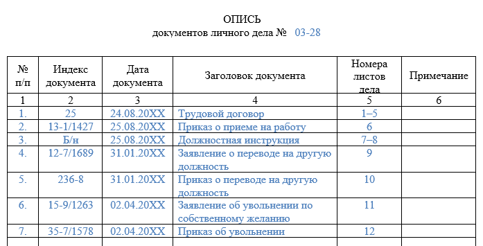 Как сшить реестр документов образец